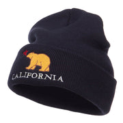 California Bear Embroidered Cuff Beanie