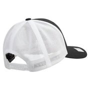 Licensed US Navy Seabee Retired Embroidered Flexfit 2 Tone Mesh Cap - Black-White OSFM