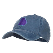 Georgia State Map Embroidered Washed Cap