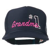 Number 1 Grandma Embroidered Youth Mesh Cap