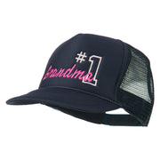 Number 1 Grandma Embroidered Youth Mesh Cap