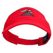 Guatemala Atitlan Volcano Embroidered Cotton Twill Washed Soft Visors - Red OSFM