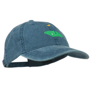 Golf Flag on the Green Embroidered Washed Cap