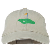 Golf Flag on the Green Embroidered Washed Cap