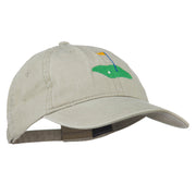 Golf Flag on the Green Embroidered Washed Cap