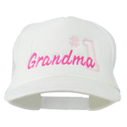 Number 1 Grandma Embroidered Youth Mesh Cap