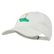 Golf Flag on the Green Embroidered Washed Cap