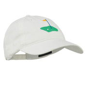 Golf Flag on the Green Embroidered Washed Cap