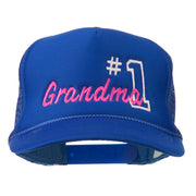 Number 1 Grandma Embroidered Youth Mesh Cap