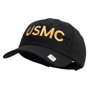 USMC Letter Embroidered 6 Panel Unstructured Cotton Twill Cap Made in USA - Black OSFM