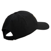 USMC Letter Embroidered 6 Panel Unstructured Cotton Twill Cap Made in USA - Black OSFM