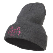 Halloween Hiss Off Embroidered Long Beanie