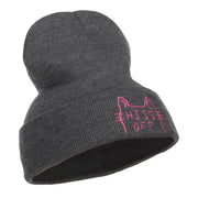 Halloween Hiss Off Embroidered Long Beanie