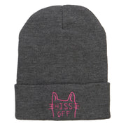 Halloween Hiss Off Embroidered Long Beanie