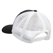 Licensed US Navy Retired Embroidered Flexfit 2 Tone Mesh Cap - Black-White OSFM