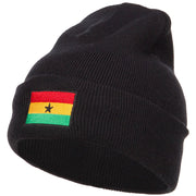 Ghana Flag Embroidered Long Beanie