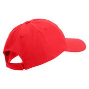 USMC Letter Embroidered 6 Panel Unstructured Cotton Twill Cap Made in USA - Red OSFM