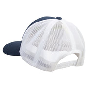 Licensed US Navy Retired Embroidered Flexfit 2 Tone Mesh Cap - Navy-White OSFM