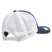 Licensed US Navy Retired Embroidered Flexfit 2 Tone Mesh Cap - Navy-White OSFM