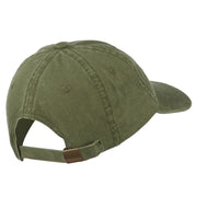 Number 1 Grandpa Outline Embroidered Washed Cotton Cap