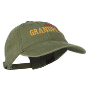 Number 1 Grandpa Outline Embroidered Washed Cotton Cap