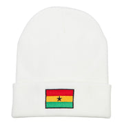 Ghana Flag Embroidered Long Beanie