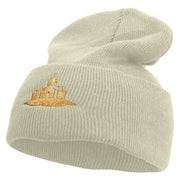 Made in USA Golden Palace Embroidered Stretch ECO Cotton Long Beanie - Milk OSFM