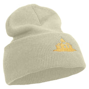 Made in USA Golden Palace Embroidered Stretch ECO Cotton Long Beanie - Milk OSFM