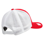 Licensed US Navy Retired Embroidered Flexfit 2 Tone Mesh Cap - Red-White OSFM