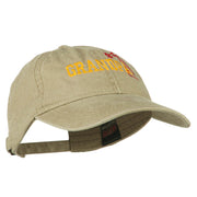 Number 1 Grandpa Outline Embroidered Washed Cotton Cap