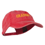 Number 1 Grandpa Outline Embroidered Washed Cotton Cap