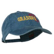 Number 1 Grandpa Outline Embroidered Washed Cotton Cap