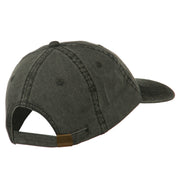 Number 1 Grandpa Outline Embroidered Washed Cotton Cap