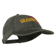 Number 1 Grandpa Outline Embroidered Washed Cotton Cap