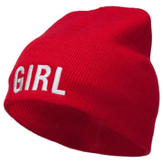 Girl Embroidered Short Beanie