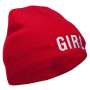 Girl Embroidered Short Beanie