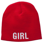 Girl Embroidered Short Beanie