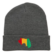 Guinea Flag Map Embroidered Long Beanie