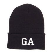 GA Georgia State Embroidered Cuff Beanie