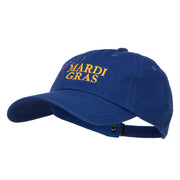 Mardi Gras with Mask Embroidered Washed Cap