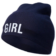 Girl Embroidered Short Beanie