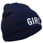 Girl Embroidered Short Beanie