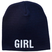 Girl Embroidered Short Beanie