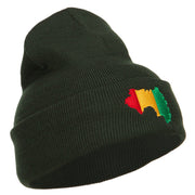 Guinea Flag Map Embroidered Long Beanie