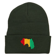 Guinea Flag Map Embroidered Long Beanie