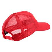 USMC Letter Embroidered 6 Panel Structured Cotton Twill Mesh Cap Made in USA - Red OSFM