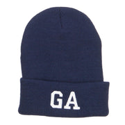 GA Georgia State Embroidered Cuff Beanie