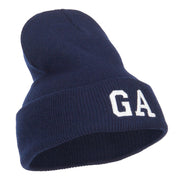 GA Georgia State Embroidered Cuff Beanie