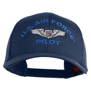 U.S. Air Force Pilot Embroidered Solid Cotton Twill Mesh Prostyle Cap - Navy OSFM
