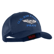 U.S. Air Force Pilot Embroidered Solid Cotton Twill Mesh Prostyle Cap - Navy OSFM